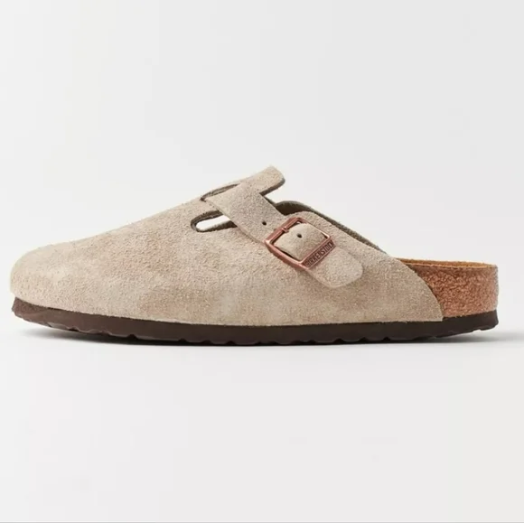 Birkenstock Women's Boston Soft Footbed Suede Clog, Taupe, Retail $169.95 USD - Picture 4 of 14
